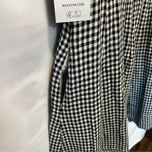 Bailey 44 Cottagecore Black & White Gingham A-Line Linen Midi Dress SZ 4 - Picture 5 of 7